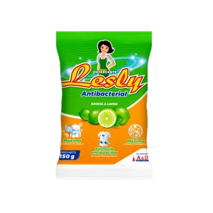 Detergente en polvo antibacterial Lesly x 150 gr. (60 UND)